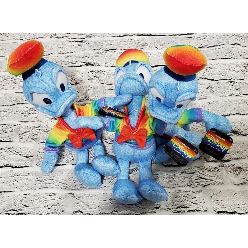 SET OF 3 Disney Pride Rainbow Collection Plush Donald Duck 10 Inch